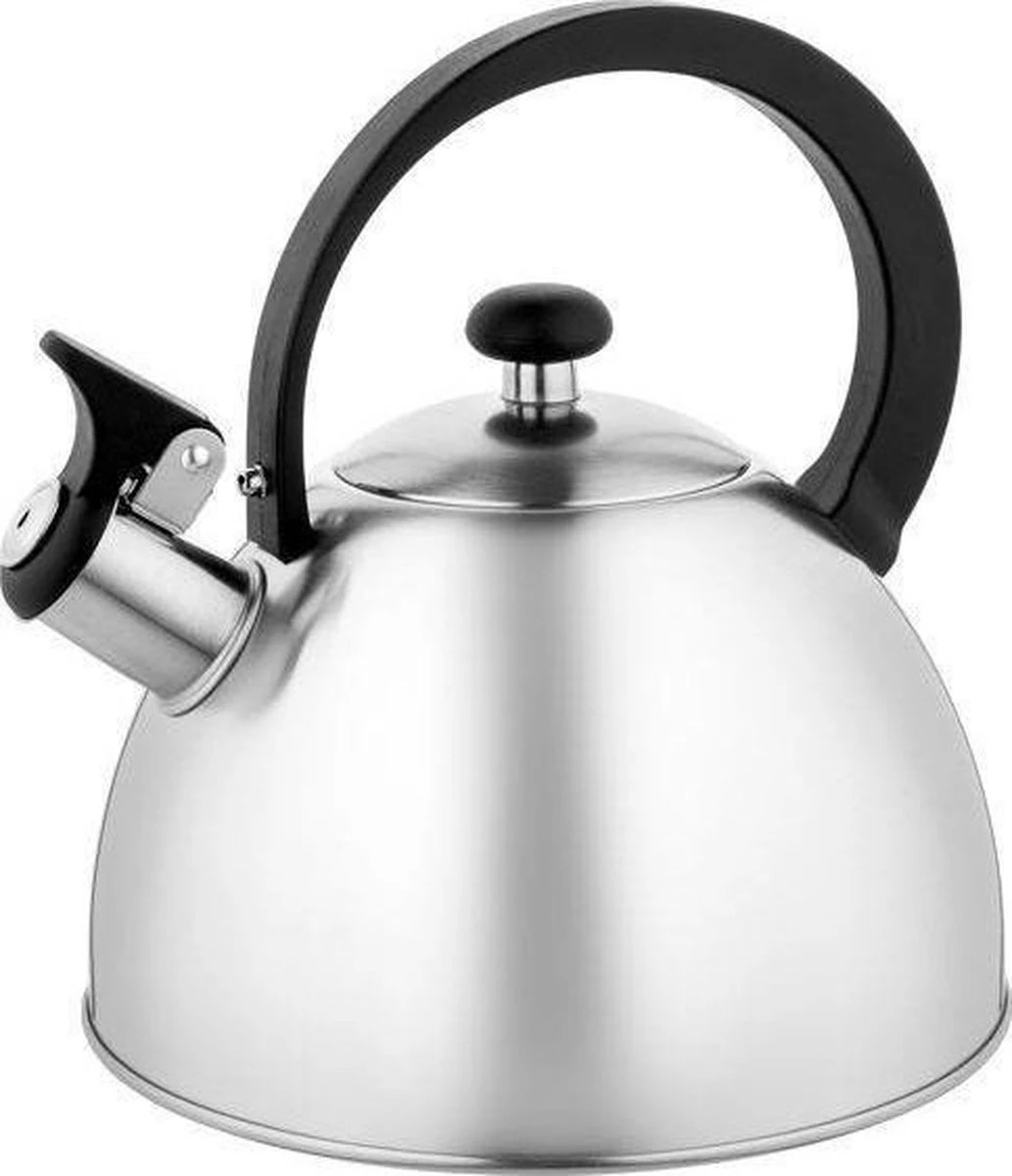 Florina Brillo fluitketel 2,5L voor alle warmtebronnen - Waterketel - Geborsteld RVS zilver Florina Brillo Fluitketel 2,5L Voor Alle Warmtebronnen - Waterketel - Geborsteld RVS Zilver -Keuken Pot