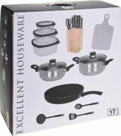 Excellent Houseware 18-delige Keukenset - RVS -Keuken Pot 1069x1200