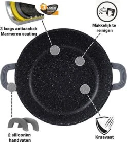 Cheffinger 28cm Lage Kookpot / Braadpan - CF-SC28 5 Cheffinger 28cm Lage Kookpot / Braadpan - CF-SC28 -Keuken Pot 1072x1200