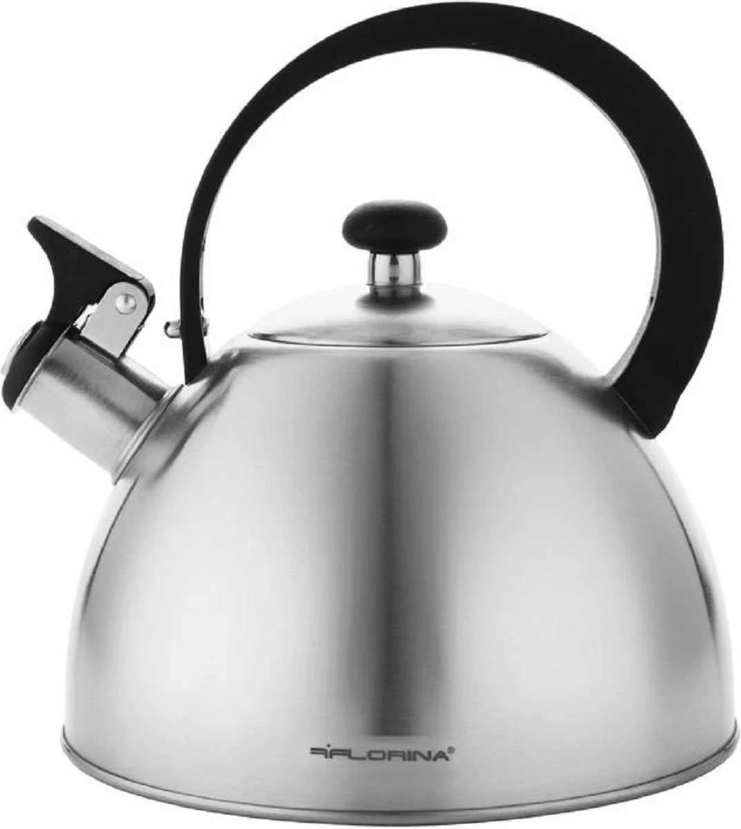 Florina Brillo fluitketel 2,5L voor alle warmtebronnen - Waterketel - Geborsteld RVS zilver Florina Brillo Fluitketel 2,5L Voor Alle Warmtebronnen - Waterketel - Geborsteld RVS Zilver -Keuken Pot 1073x1200 3