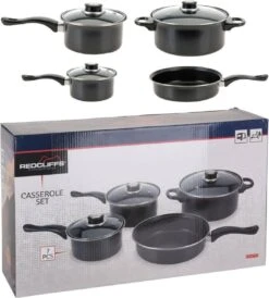 Redcliffs 4-delige Pannenset - Met 3 Glazen Deksels - Anti-Aanbaklaag - Camping/ Kamperen - Steelpannen, Hapjespan, Kookpan -Keuken Pot 1082x1200 1