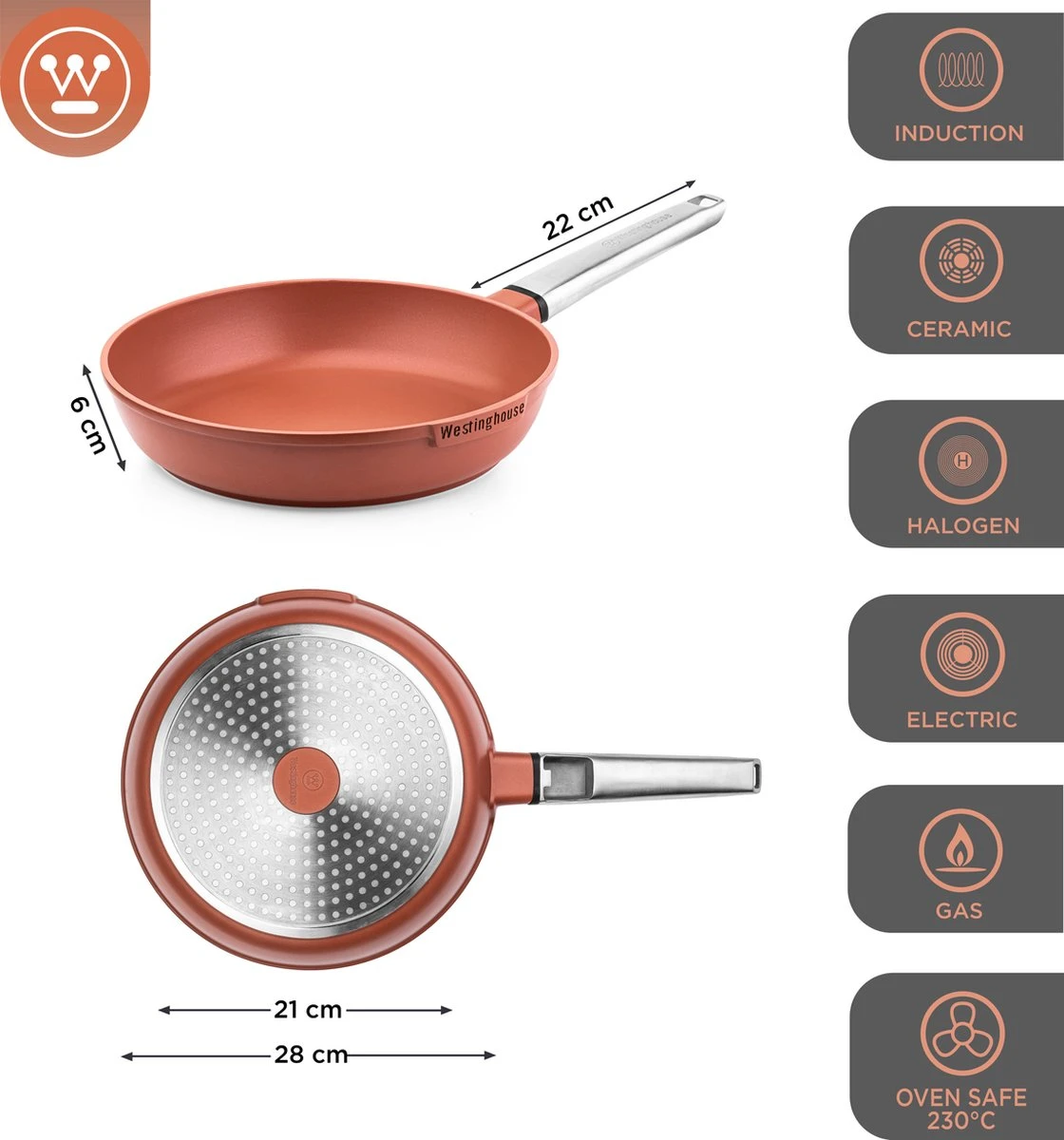 Westinghouse Performance Series - Koekenpan Inductie 28cm - Oven Geschikt - Rood - Geschikt voor alle warmtebronnen Westinghouse Performance Series - Koekenpan Inductie 28cm - Oven Geschikt - Rood - Geschikt Voor Alle Warmtebronnen -Keuken Pot 1120x1200 1