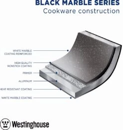 Westinghouse Wokpan Inductie - Ø 30 Cm - Zwart Marmer - Met Deksel 7 Westinghouse Wokpan Inductie - Ø 30 Cm - Zwart Marmer - Met Deksel -Keuken Pot 1134x1200 9