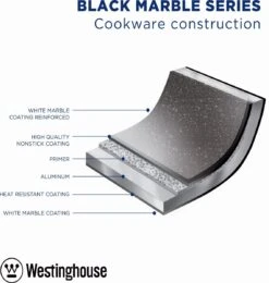 Westinghouse Black Marble - Pannenkoekenpan Inductie - Ø 28 Cm - Zwart Marmer -Keuken Pot 1138x1200