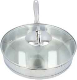 4goodz Dubbelwandige RVS Hapjespan Met Deksel 28 Cm - Zilver 4 4goodz Dubbelwandige RVS Hapjespan Met Deksel 28 Cm - Zilver -Keuken Pot 1148x1200