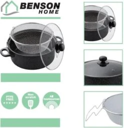Benson Frituurpan Met Korf - Ø 26 Cm - Carbonstaal Met Marmer Coating -Keuken Pot 1162x1200 3
