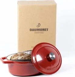 Daumonet Bocuse Rouge Gietijzeren Braadpan - Sudderpan Kersen Rood - Ovaal - Ø 29 Cm - 3 Liter - PFAS & PFOA Vrij - Emaille - Geschikt Voor Alle Warmtebronnen - Elektrisch - Gas - Halogeen - Inductie - Keramisch - Vaatwasserbestendig 11 Daumonet Bocuse Rouge Gietijzeren Braadpan - Sudderpan Kersen Rood - Ovaal - Ø 29 Cm - 3 Liter - PFAS & PFOA Vrij - Emaille - Geschikt Voor Alle Warmtebronnen - Elektrisch - Gas - Halogeen - Inductie - Keramisch - Vaatwasserbestendig -Keuken Pot 1168x1200