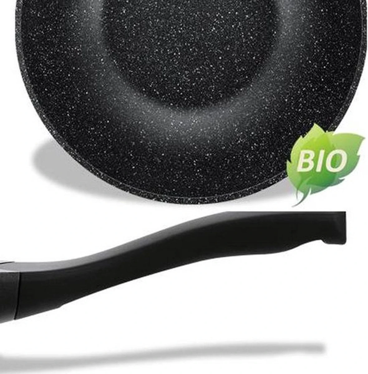 Luxe Swiss Wokpan - Ø 28 cm - Marmeren coating - Inductie - Met glazen deksel - Zwart Luxe Swiss Wokpan - Ø 28 Cm - Marmeren Coating - Inductie - Met Glazen Deksel - Zwart -Keuken Pot