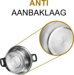 KitchenPrince 12-Delige Pannenset RVS - Pottenset - Kookpannen - Koekenpan - Steelpan - Bakpan - PFAS-Vrij - Pannenset - Pannenset Inductie - Antiaanbaklaag - Koekenpannenset -Keuken Pot 1190x1200 5