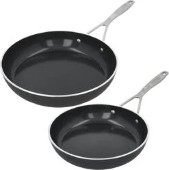Demeyere Alu Industry 3 Koekenpannenset - Inductie - Pannenset 24 Cm + 28 Cm - Ceraforce Antikleeflaag - PTFE-vrij -Keuken Pot 1192x1200