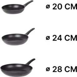 Masterchef Koekenpannen | 3-Delige Koekenpannenset | Inclusief 3 Inclusief Signature Collection Masterchef Messen | Ø 20, 24 En 28 Cm | Geschikt Voor Verschillende Warmtebronnen | Inductie, Elektrisch, Gas En Keramisch Pannenset | Vrij Van PFOA -Keuken Pot 1193x1200 1