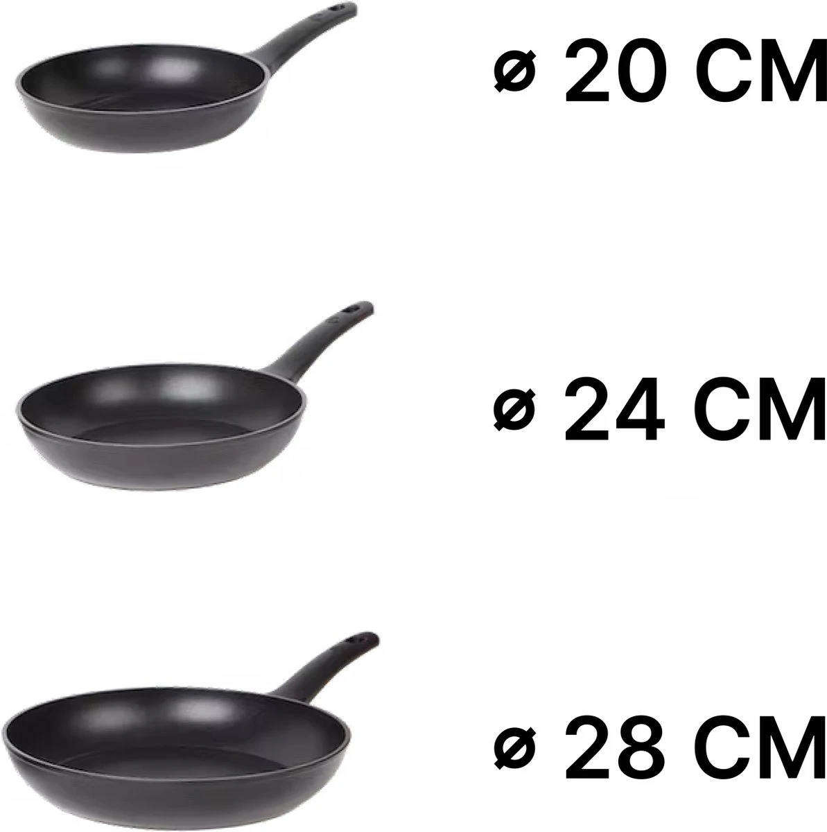 Masterchef Koekenpannen | Koekenpannenset 3 Stuks | Ø 20, 24 en 28 cm | Geschikt voor verschillende warmtebronnen | Inductie, Elektrisch, Gas en Keramisch Pannenset | Braadpannen | Vrij van PFOA Masterchef Koekenpannen | Koekenpannenset 3 Stuks | Ø 20, 24 En 28 Cm | Geschikt Voor Verschillende Warmtebronnen | Inductie, Elektrisch, Gas En Keramisch Pannenset | Braadpannen | Vrij Van PFOA -Keuken Pot 1193x1200 2