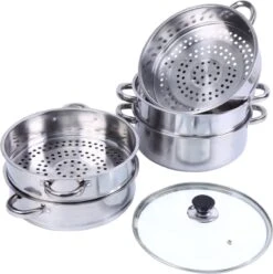 Service96 - Stoompan - 5 Lagen - Roestvrij Staal - Dikke Stoompan - Soeppan - Universele Kookpotten - Voor Inductiekookplaat, Gasfornuis - Kookgerei -Keuken Pot 1196x1200 9