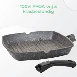 Coninx Grillpan 28CM - Steakpan - Afneembare Handgreep - PFAS-vrij - Grijs -Keuken Pot 1198x1200 32