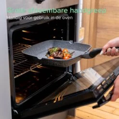 Coninx Grillpan 28CM - Steakpan - Afneembare Handgreep - PFAS-vrij - Grijs -Keuken Pot 1198x1200 33