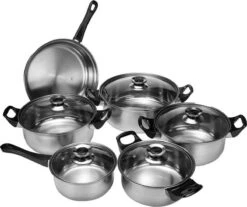 KitchenPrince 12-Delige Pannenset RVS - Pottenset - Kookpannen - Koekenpan - Steelpan - Bakpan - PFAS-Vrij - Pannenset - Pannenset Inductie - Antiaanbaklaag - Koekenpannenset -Keuken Pot 1200x1008 3