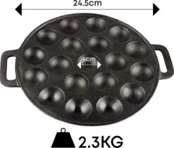 YUGN BLACK Poffertjespan Poffertjesmaker 6 Delige Set - 19 Poffertjes Incl Doseerfles Kwast Poffertjesvork Siliconen Ovenwanten - Platte Onderkant Poffertjespan Inductie Poffertjespan Elektrisch - Cadeau Tip -Keuken Pot 1200x1023 1