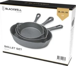Blackwell Koekenpannenset - Gietijzer - ø 16, 20 En 25 Cm - Zonder Anti-aanbaklaag -Keuken Pot 1200x1038