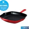 Cdealsz® Grillpan Gietijzer - Inductie - Rood - 28 Cm 1 Cdealsz® Grillpan Gietijzer - Inductie - Rood - 28 Cm -Keuken Pot 1200x1040