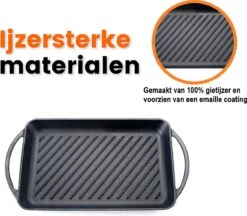 Kicinn Grillplaat - Gietijzer - Geëmailleerd - Incl. Accessoires - Ø 33 X 21.8 Cm (LxB) -Keuken Pot 1200x1050 3