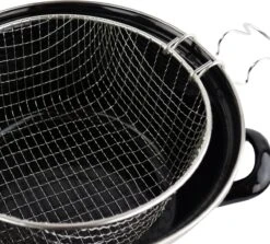 Orange85 Frituurpan - Zwart - Inductie - Emaille - Diameter 24 Cm - Met Draadmand - 3,5 Liter -Keuken Pot 1200x1085 3