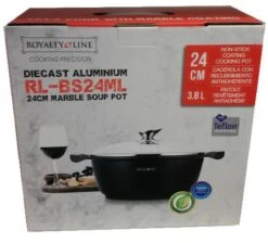 Royalty Line - Marble Soep/braadpan - Met Glazen Deksel Zwart - 24 CM. RL-BS24ML -Keuken Pot 1200x1086 2