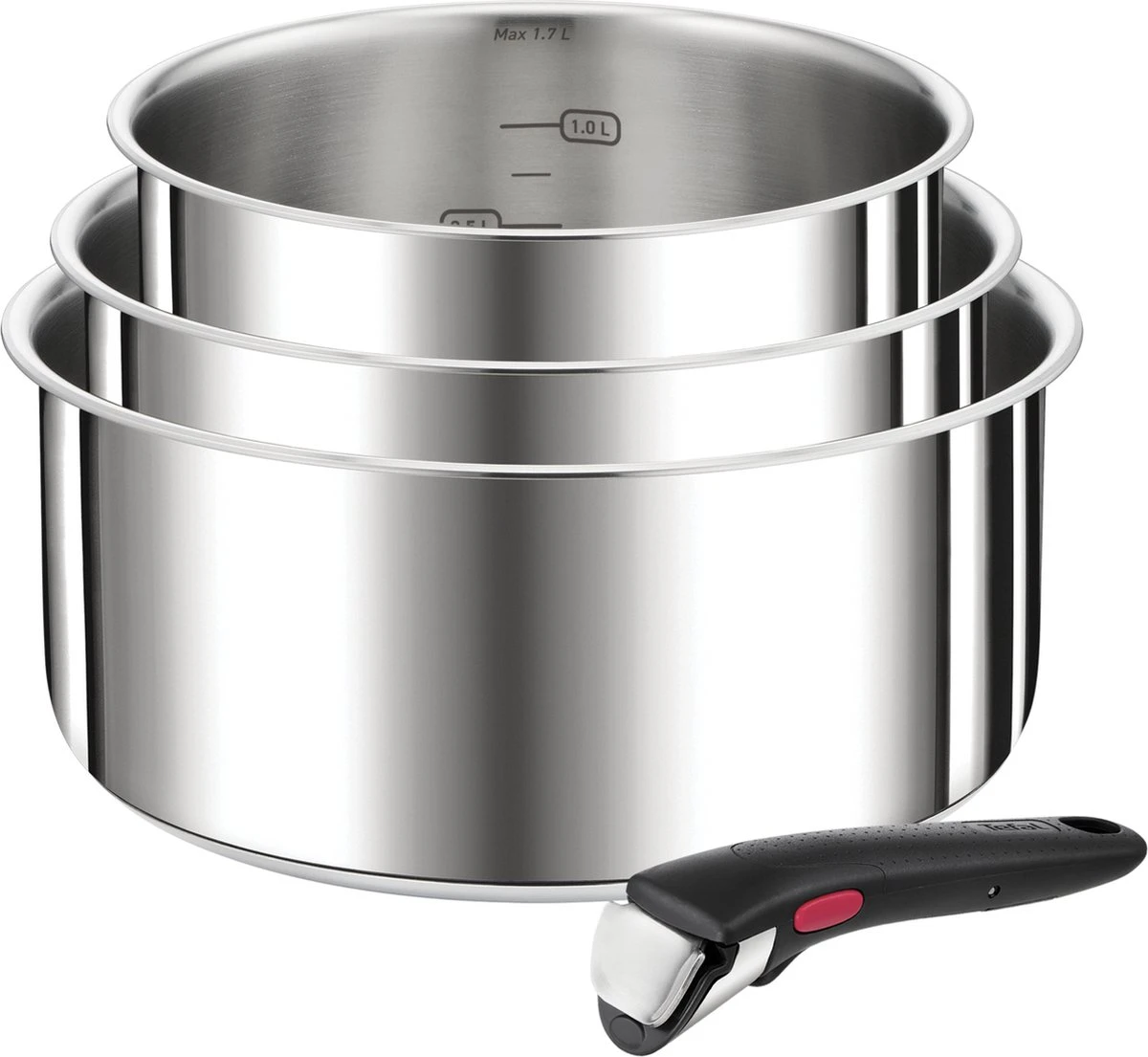 Tefal Ingenio Preference - Pannenset - Steelpannen Ø16cm + Ø18cm + Ø20cm + handgreep Tefal Ingenio Preference - Pannenset - Steelpannen Ø16cm + Ø18cm + Ø20cm + Handgreep -Keuken Pot