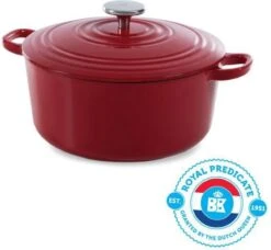 BK Bourgogne Braadpan Ø 24 Cm - Rood - Gietijzer - Inductie -Keuken Pot 1200x1106