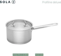 Sola Steelpan Profiline Deluxe - Ø 16 Cm - Zilver - RVS - Sandwichbodem -Keuken Pot 1200x1108 4