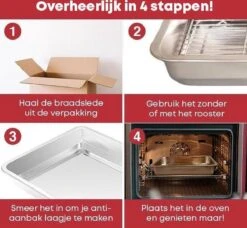 YUGN COMBI Set Braadslede Ovenschaal Combi Braadslee Oven Set - 2x Braadslede Met Rooster Voor Ovengerechten - 36x27x7CM En 40x30x7CM En Inclusief Bakkwast - Cadeau- Cadeautip -Keuken Pot 1200x1108 6
