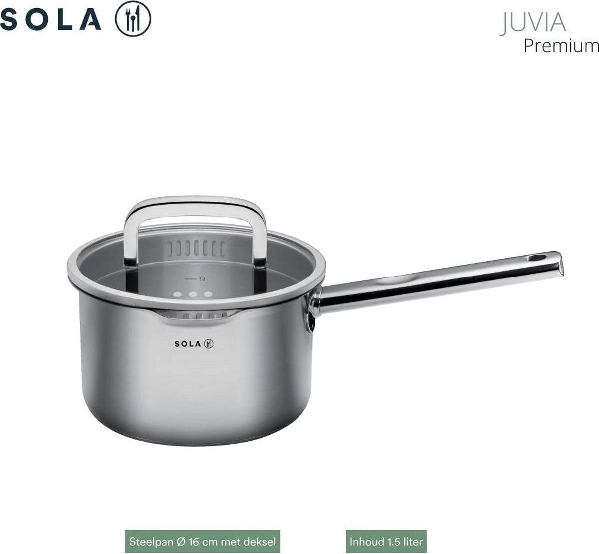 Sola Pannenset Juvia - 4 delig - Ø 16,16,18,20 cm - Zilver - RVS - Sandwichbodem Sola Pannenset Juvia - 4 Delig - Ø 16,16,18,20 Cm - Zilver - RVS - Sandwichbodem -Keuken Pot 1200x1110 1
