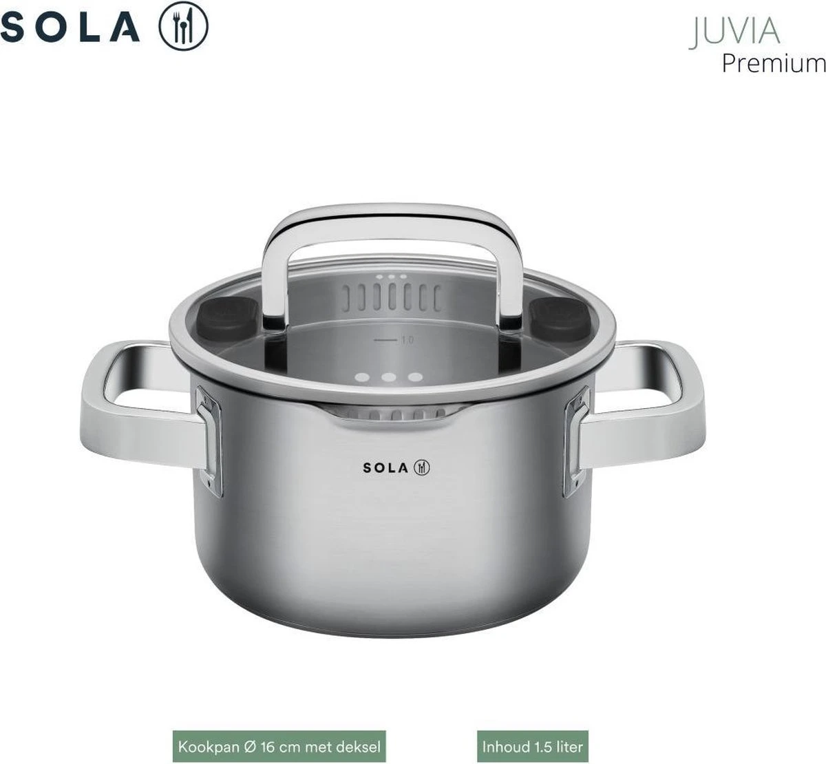 Sola Pannenset Juvia - 4 delig - Ø 16,16,18,20 cm - Zilver - RVS - Sandwichbodem Sola Pannenset Juvia - 4 Delig - Ø 16,16,18,20 Cm - Zilver - RVS - Sandwichbodem -Keuken Pot 1200x1110 2
