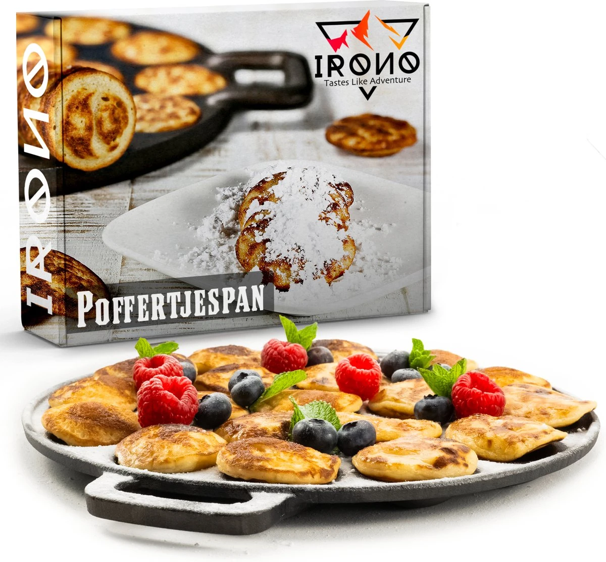 IRONO Poffertjespan Set - Incl. Doseerfles, kwast en vork - Poffertjespan Inductie en Electrisch - Poffertjesmaker 19 Poffertjes - Poffertjes Maken - Spuitfles - Cadeau voor Mannen en Vrouwen IRONO Poffertjespan Set - Incl. Doseerfles, Kwast En Vork - Poffertjespan Inductie En Electrisch - Poffertjesmaker 19 Poffertjes - Poffertjes Maken - Spuitfles - Cadeau Voor Mannen En Vrouwen -Keuken Pot