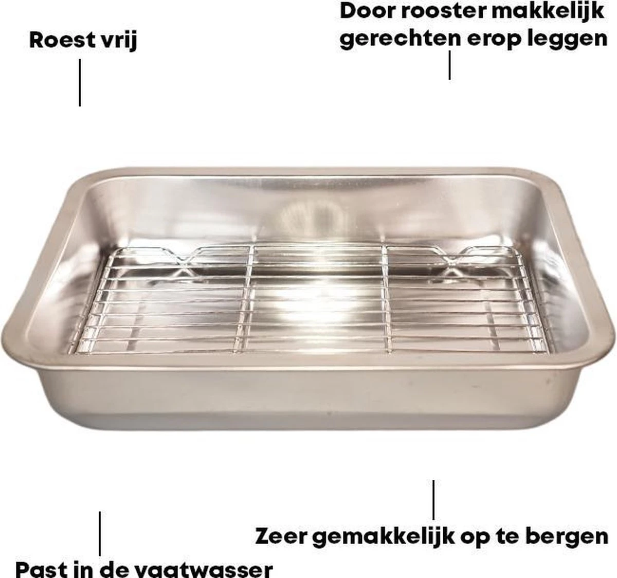 YUGN Braadslede Ovenschaal Braadslee Oven - Braadslede Met Rooster Voor Ovengerechten - Roestvrijstaal en 36x27x7CM - Cadeau tip YUGN Braadslede Ovenschaal Braadslee Oven - Braadslede Met Rooster Voor Ovengerechten - Roestvrijstaal En 36x27x7CM - Cadeau Tip -Keuken Pot 1200x1124 3
