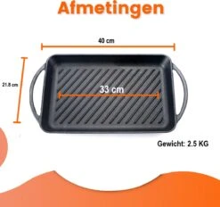 Kicinn Grillplaat - Gietijzer - Geëmailleerd - Incl. Accessoires - Ø 33 X 21.8 Cm (LxB) -Keuken Pot 1200x1127 4