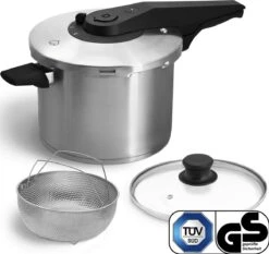 Springlane Roestvrijstalen Snelkookpan - Inductie - Pressure Cooker - 6,0 L Met Stoommand 11 Springlane Roestvrijstalen Snelkookpan - Inductie - Pressure Cooker - 6,0 L Met Stoommand -Keuken Pot 1200x1130 4