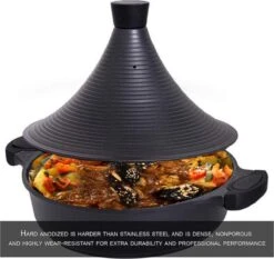 Aluminium Tajine Agadir- Matt Black Geschikt Ook Voor Inductie -Keuken Pot 1200x1131 4