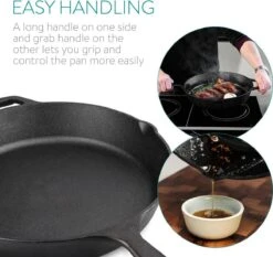 Navaris Gietijzeren Koekenpan - Braadpan Van Gietijzer - Ronde Skillet - Geschikt Voor Alle Warmtebronnen - Ø 30 Cm - Ovenbestendig Tot 260 Graden 3 Navaris Gietijzeren Koekenpan - Braadpan Van Gietijzer - Ronde Skillet - Geschikt Voor Alle Warmtebronnen - Ø 30 Cm - Ovenbestendig Tot 260 Graden -Keuken Pot 1200x1133