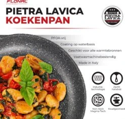 Flonal Pietra Lavica - Koekenpan - Ø 26cm - 100% PFOA Vrij - Aluminium - Ergonomische Handgreep - Geschikt Voor Alle Warmtebronnen -Keuken Pot 1200x1135 5