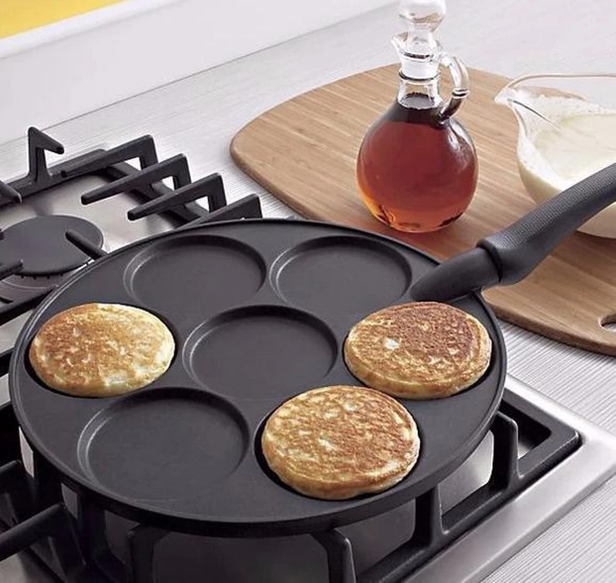 Teffo Kadirelli - Pancake pannenkoeken 7 kop marmeren anti aanbaklaag - Inductie compatibel Teffo Kadirelli - Pancake Pannenkoeken 7 Kop Marmeren Anti Aanbaklaag - Inductie Compatibel -Keuken Pot