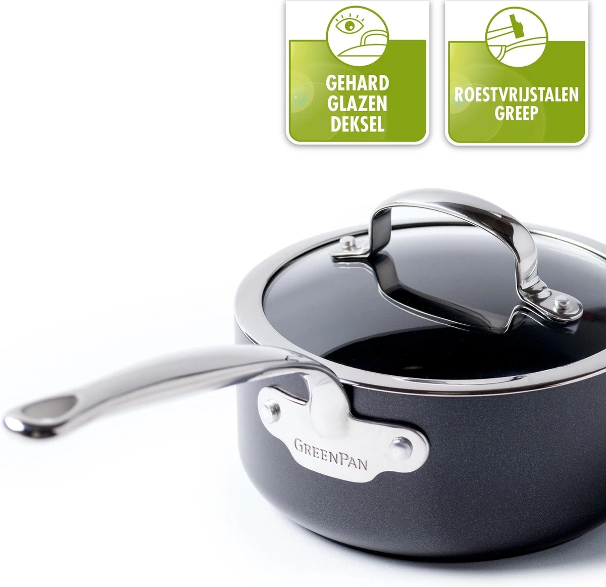 GreenPan Barcelona Infinity Pro koekenpannenset Ø 24cm + Ø 28cm - zwart - inductie - PFAS-vrij GreenPan Barcelona Infinity Pro Koekenpannenset Ø 24cm + Ø 28cm - Zwart - Inductie - PFAS-vrij -Keuken Pot