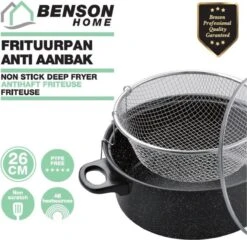 Benson Frituurpan Met Korf - Ø 26 Cm - Carbonstaal Met Marmer Coating -Keuken Pot 1200x1168 6