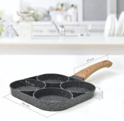 Professionele Koekenpan - Inductie - Voor Eieren / Pannekoeken / Hamburgers - Bakpan - Pan Voor 4 Eieren - Crepe Maker - Pannenkoekenmaker - Braadpan - Anti Aanbaklaag -Keuken Pot 1200x1170 2