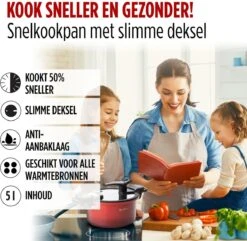 Rosmarino - Snelkookpan Met Glazen Deksel - Zwart - Ø24cm - 5 Liter - 100% PFAS & PFOA Vrij - Aluminium - Pressure Cooker - Non-stick Minerale Coating - Ergonomische Handgrepen - Geschikt Voor Alle Warmtebronnen -Keuken Pot 1200x1170 8
