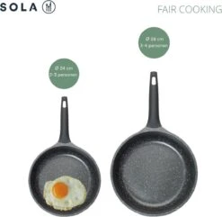 Sola Koekenpan Fair Cooking - Ø 28 Cm - Zwart/wit - Aluminium - Antiaanbaklaag -Keuken Pot 1200x1171 1