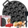 MM Brands Poffertjespan - Poffertjesmaker - Inductie / Oven / BBQ - Inclusief Handvat, Borstel En Vorken -Keuken Pot 1200x1173