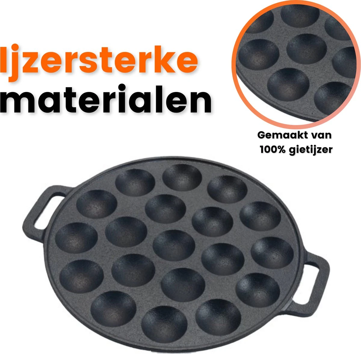 Kicinn Poffertjespan - Poffertjesmaker - Poffertjespan inductie - Ø 24 cm - 19 poffertjes - Inclusief handvaten Kicinn Poffertjespan - Poffertjesmaker - Poffertjespan Inductie - Ø 24 Cm - 19 Poffertjes - Inclusief Handvaten -Keuken Pot 1200x1177 1