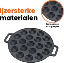 Poffertjespan - Gietijzer - Ø 24 Cm - Poffertjesmaker - 19 Poffertjes - Poffertjespan Inductie -Keuken Pot 1200x1177