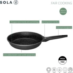 Sola - Fair Cooking Zwart/wit Greblon Anti Aanbaklaag 6 Sola - Fair Cooking Zwart/wit Greblon Anti Aanbaklaag -Keuken Pot 1200x1184