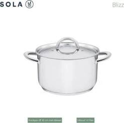 Sola Pannenset Blizz - 4 Delig - Ø Cm - Zilver - RVS - Sandwichbodem -Keuken Pot 1200x1187